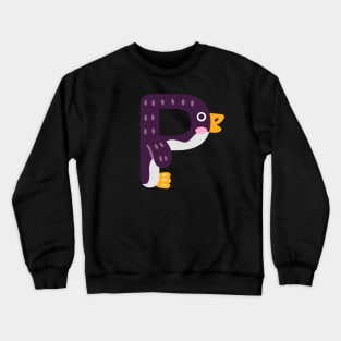 Letter P animal alphabet back to school Crewneck Sweatshirt